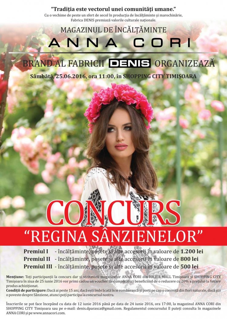 "Regina Sânzienelor" concurs cu premii organizat de Fabrica DENIS în magazinul de încălţăminte şi marochinărie ANNA CORI