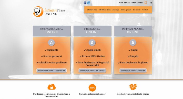 S-a lansat infiintarifirmeonline.ro, platforma care face posibila infiintarea si modificarea unei firme online
