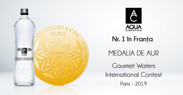 Medalie de aur la Concursul Internațional ”Gourmet Waters” pentru AQUA Carpatica minerală naturală, natural carbogazoasă