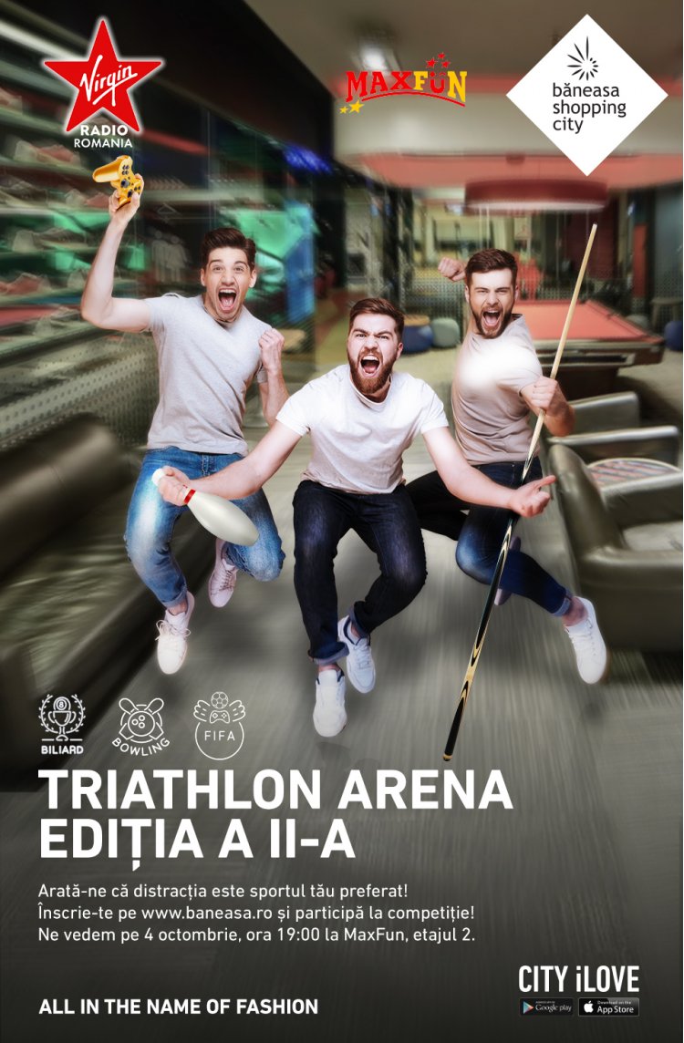 Începe Triathlon Arena - o competiție de FIFA20, biliard și bowling, în Băneasa Shopping City