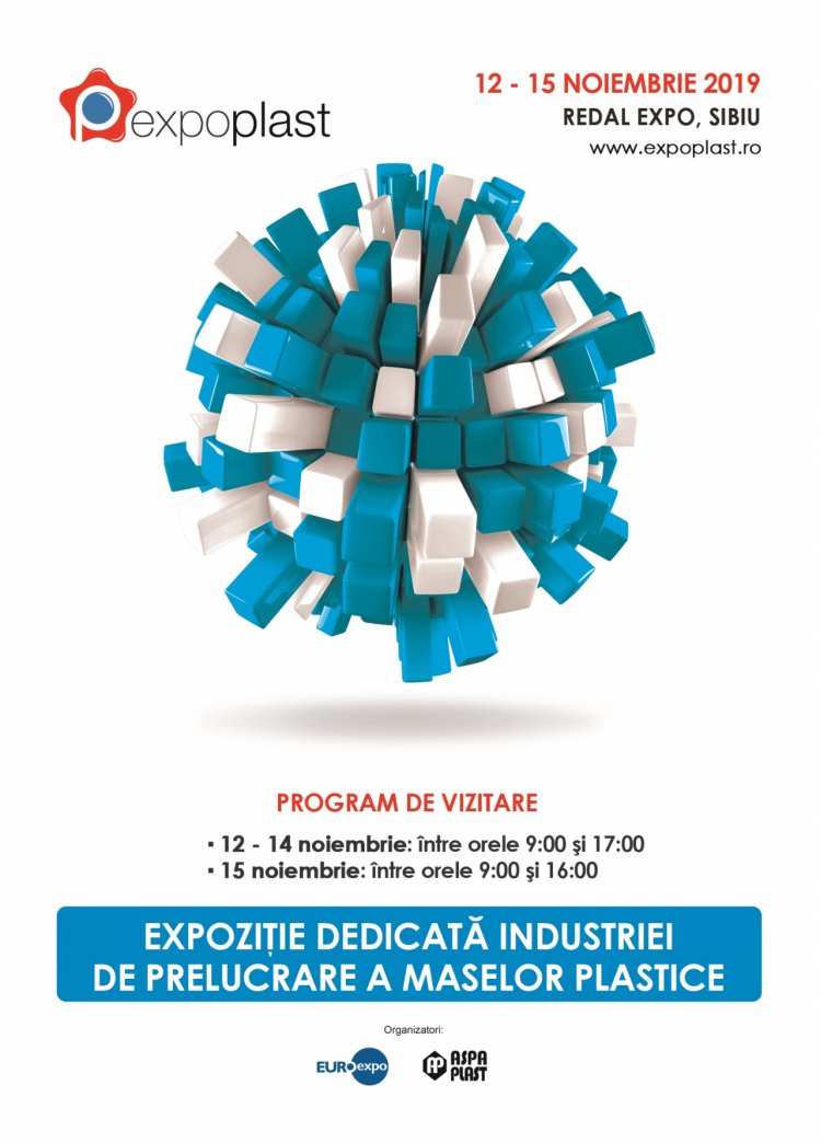 Marţi, 12 noiembrie, începe EXPO PLAST 2019, evenimentul numărul 1 în industria prelucrării materialelor plastice!