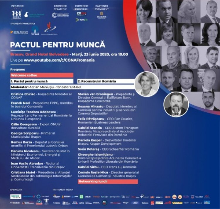 PACTUL PENTRU MUNCĂ. ÎMPREUNĂ RECONSTRUIM ROMÂNIA la Brasov