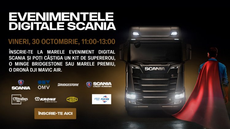 Caravana Scania 2020 - un nou eveniment online găzduit de liderii transportului rutier de marfă