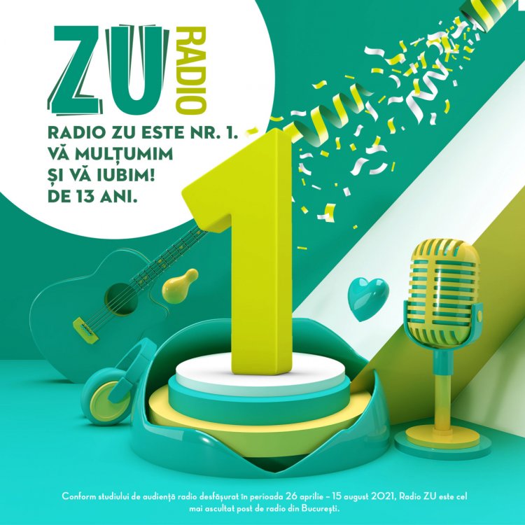 Radio ZU este lider de audiență la nivelul publicului comercial din București cu o medie de peste 130.000 de ascultători uni