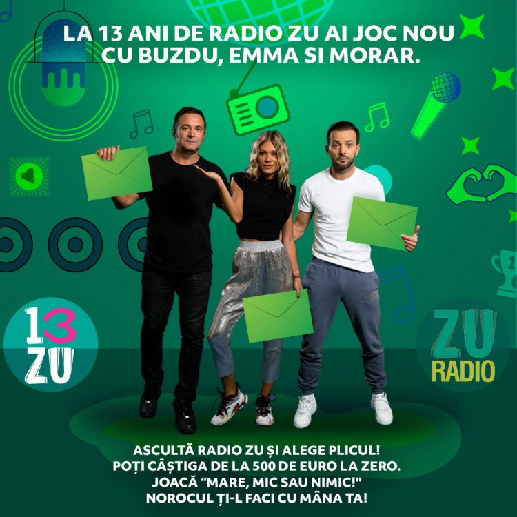13 ani de Radio ZU, ai joc nou cu Buzdu, Emma și Morar. Ascultă Radio ZU și joacă „MARE, MIC sau NIMIC”!