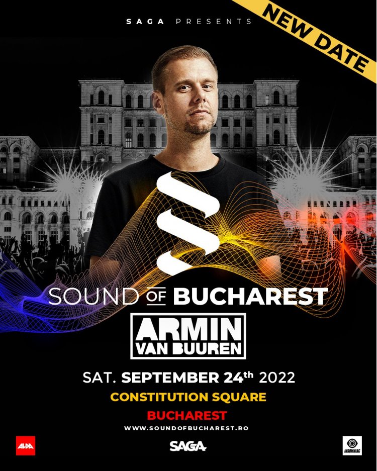 SOUND OF BUCHAREST SE REPROGRAMEAZĂ - CEL MAI MARE SOLO SHOW ARMIN VAN BUUREN VA AVEA LOC PE 24 SEPTEMBRIE 2022, LA BUCUREȘTI