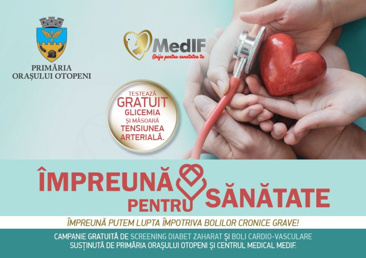 Campanie gratuită pentru depistarea precoce a Diabetului Zaharat și evaluarea riscului de apariție a bolilor cardio-vasculare