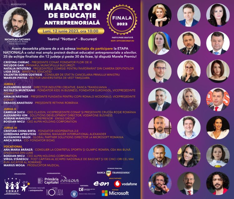 35 echipe iau startul în finala Maratonului pentru Educație Antreprenorială