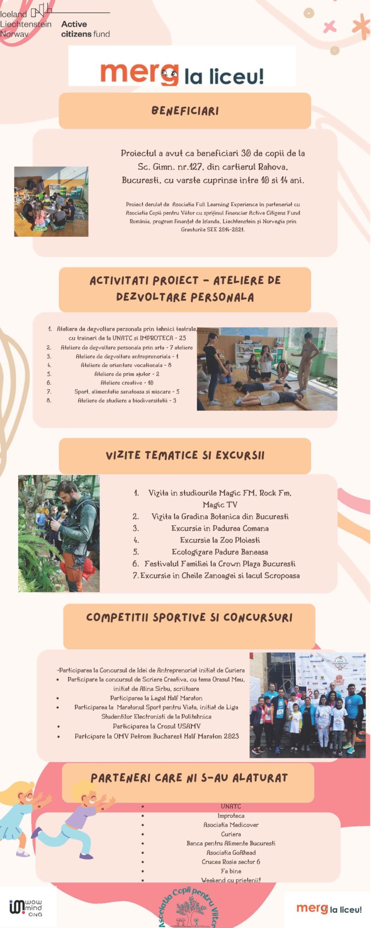 #merglaliceu, proiectul inițiat de către Asociația Full Learning Experience în parteneriat cu Asociația Copii pentru Viitor
