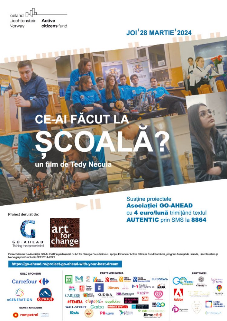 Lansarea filmului documentar "Ce-ai făcut la școală?" - O inițiativă semnificativă pentru Asociația GO-AHEAD
