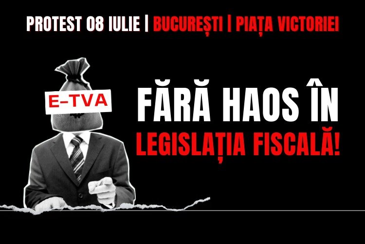 Protest masiv în București - „Fără haos în legislația fiscală” – 8 iulie, Piața Victoriei