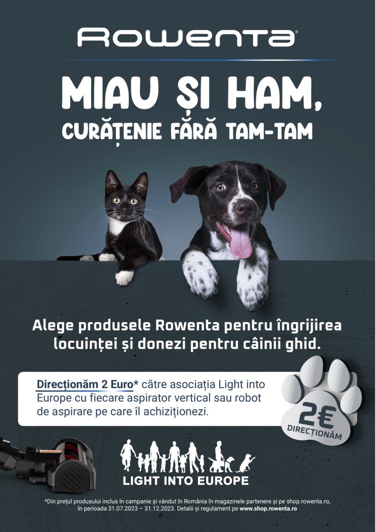 Rowenta România donează 60.000 de euro pentru dresarea câinilor ghid