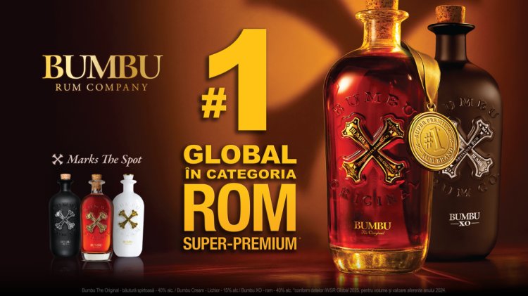 Recunoaștere globală: BUMBU este romul super premium nr. 1 în lume și în România, conform IWSR , respectiv Nielsen