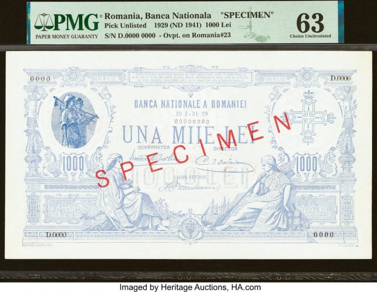 O bancnotă românească inedită: 1000 lei tip II cu supratipar de război (1941)